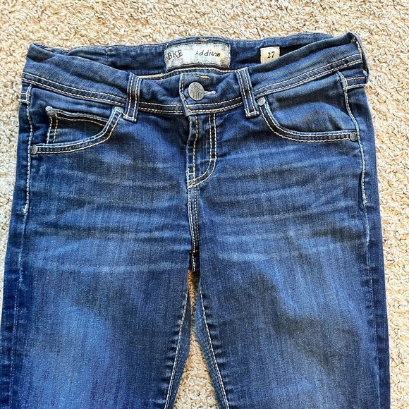 BKE Jeans Womens Size 27 30x27 Blue Dark Wash Addison Crop Denim Bootcut Y2K - Picture 3 of 11